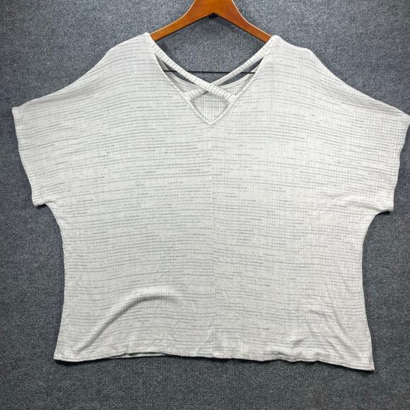 Gilli Knit Top Women's 3X Gray Short Sleeve Casual - Picture 7 of 8